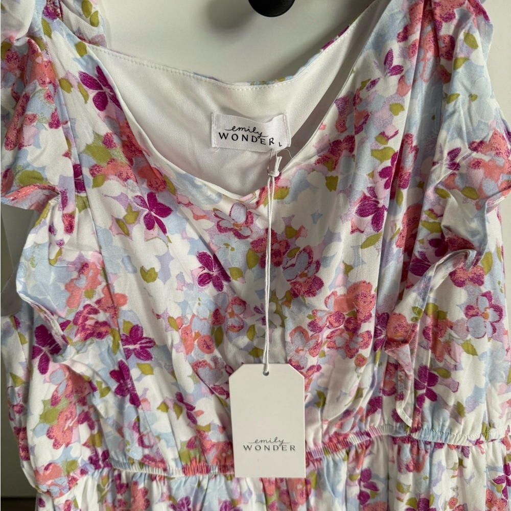 Wonder Nation Floral Ruffle Dress - White and Pink - Picture 3 of 3